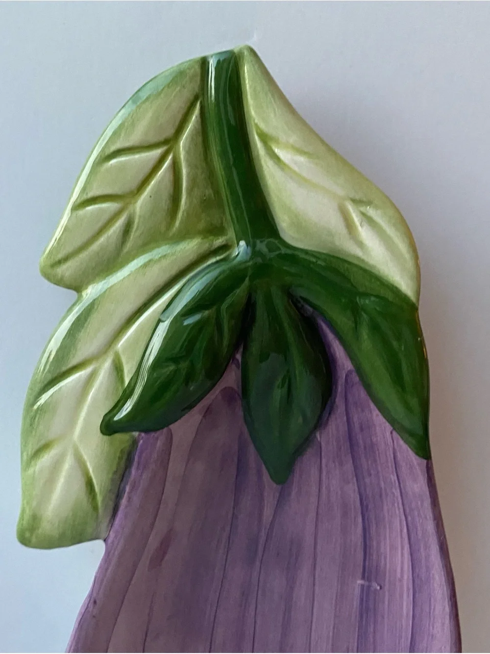 Eggplant Ceramic Spoon Rest La Ceramica Italy Purple Holder Kitchen EUC Italian